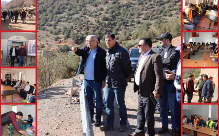 عامل اقليم تارودانت يواكب عملية إعادة الإعمار بالجماعات الترابية  تسراس اوزيوة أكيدي اهل تفنوت توبقال