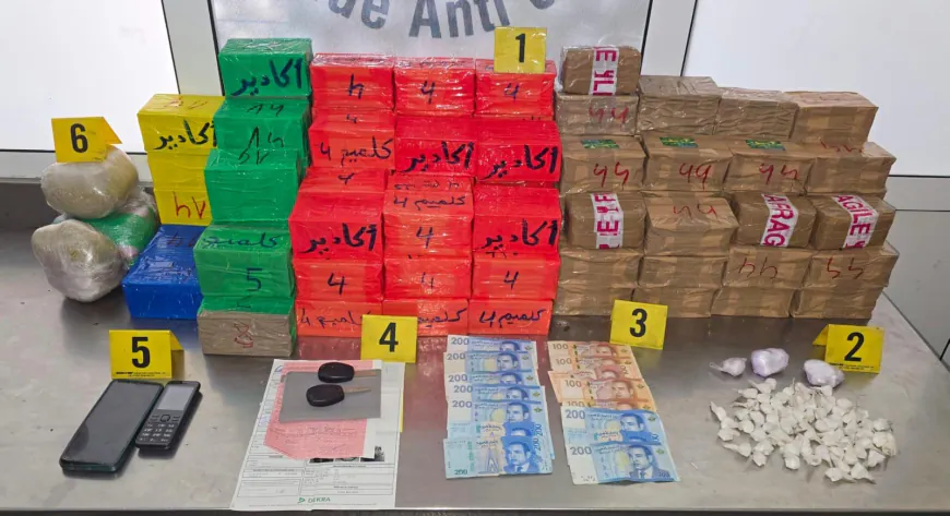 عملية نوعية بأكادير: حجز 63 كلغ من الشيرا و140 غراما من الكوكايين على متن سيارة
